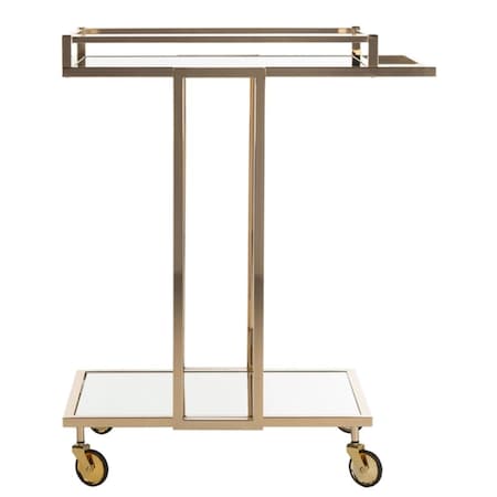 Safavieh Capri 2 Tier Bar Cart, Gold & Mirror BCT8003A